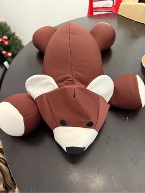 Brentwood Moshi Microbead Beads Brown Teddy Bear Plush Pillow White Feet 15021